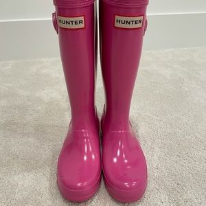 Hunter Original Gloss Rainboot w/cable knit sock
